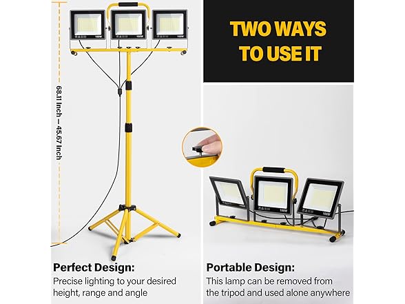 Gobright 31000 Lumen LED Work Lights with Stand