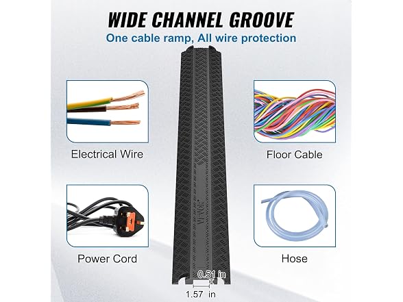 2-Pack Cable Protection Ramps, Supports Up