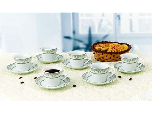 Lorren Home Trends Juliette-6 Espresso or Demitasse Cups