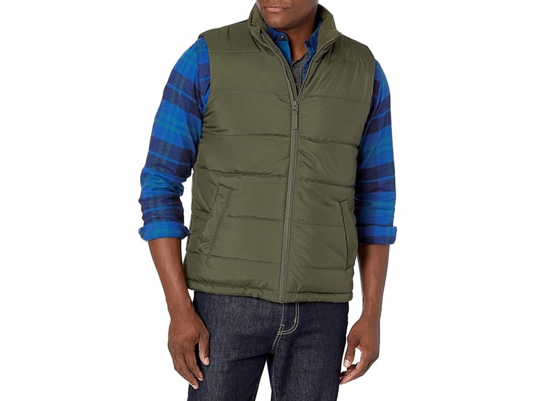Amazon Essentials Men's Midweight Fleece-Lined Insulated Puffer Vest