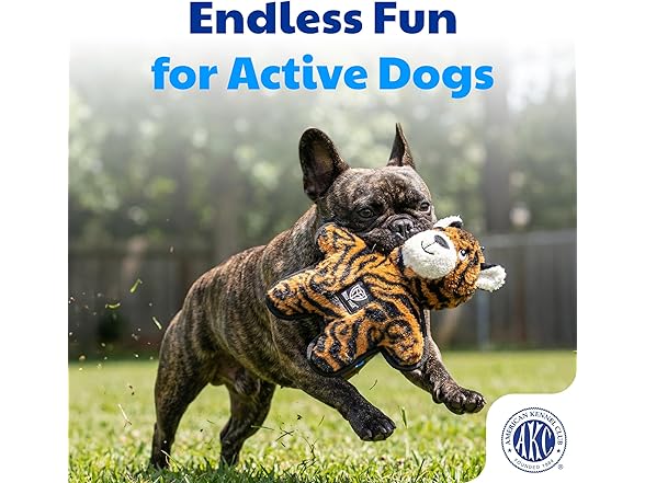 American Kennel Club Plush Dog Toy with Squeaker Tiger
