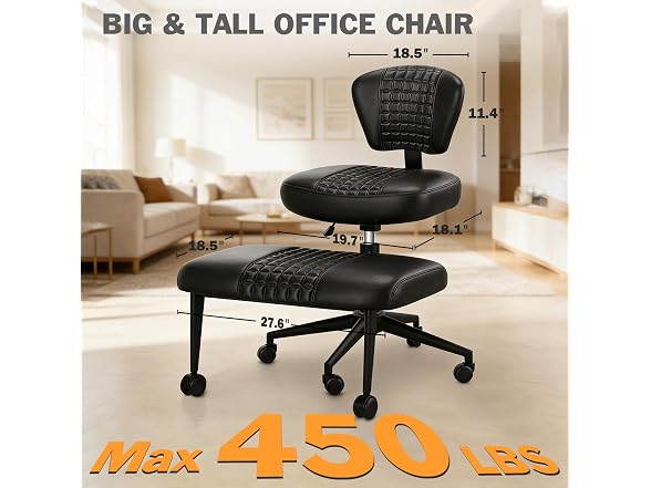 Ergonomic Cross Legged Office Chair Black