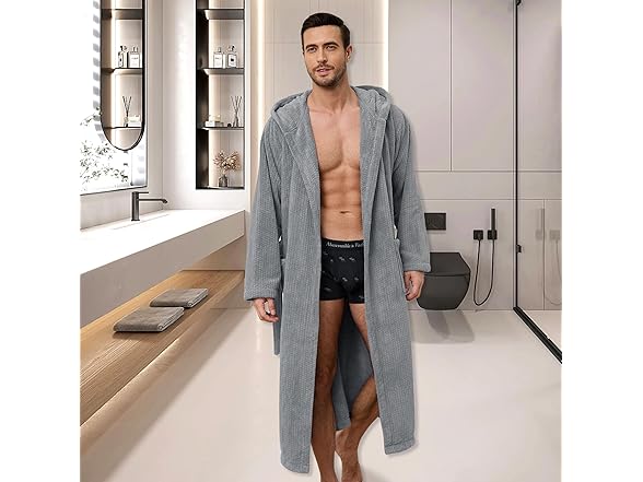 PJGGZ Men's Bathrobe with Hood