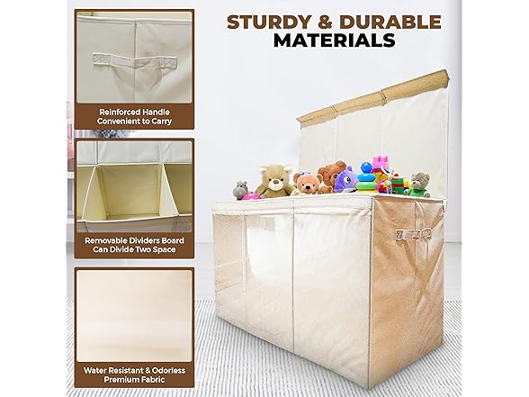 Large rectangle foldable fabric storage