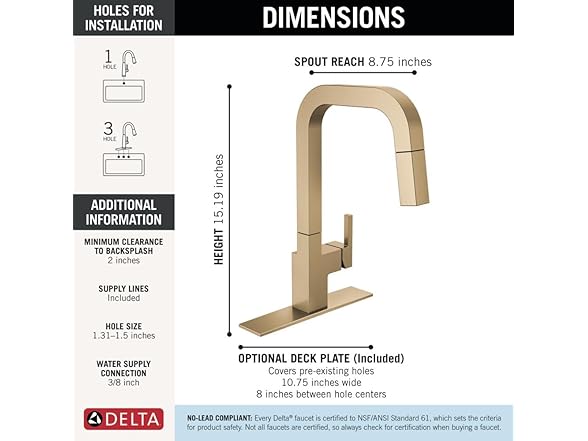 Delta Junction Brushed Gold Kitchen