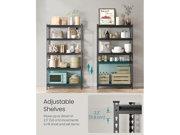 SONGMICS 5-Tier Steel Storage Shelves, Boltless Assembly, 2,250 lb Load