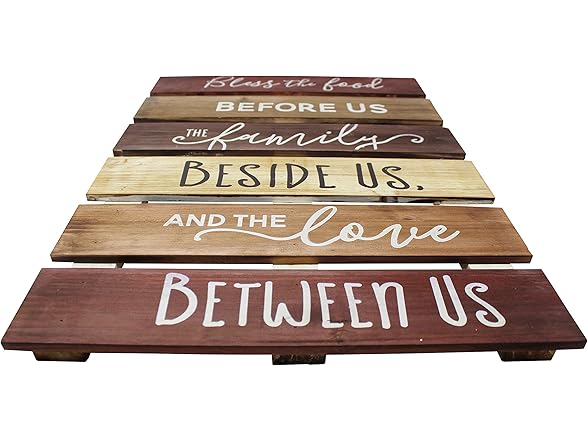 Rustic Bless The Food Wall Sign