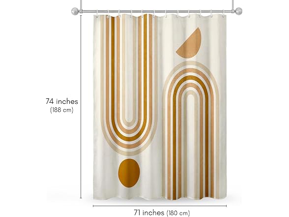 Americanflat 71x74 Boho Shower Curtain - Water-Resistant
