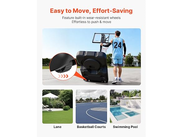 Basketball Hoop, 7.6-10 ft Adjustable Height