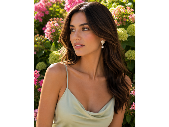 18K Gold Plated Stainless Steel Drop Earrings by Saffron
