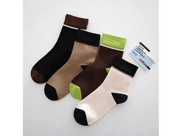 Sakusock Women's Cotton Crew Socks 4 Pairs 8-11