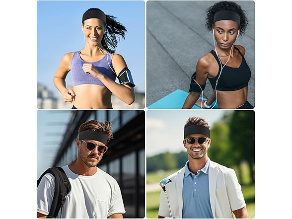16 Pack Elastic Sport Headbands