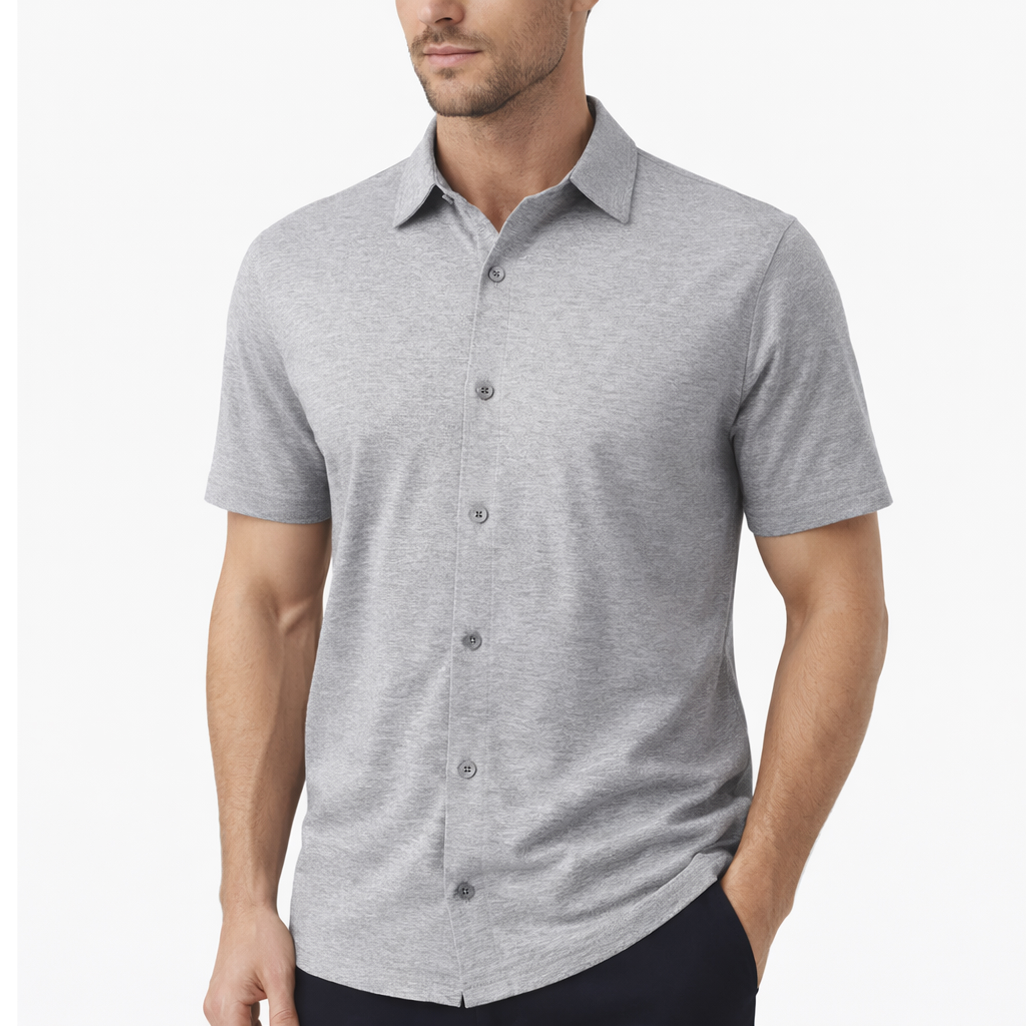 3Pk Asst Mens Knit Button Down Shirts - Gallery 14