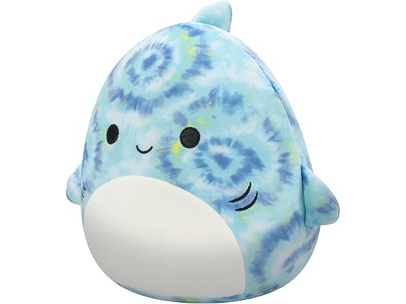 Squishmallows Original 8-Inch Luther Blue Tie-Dye Tiger Shark