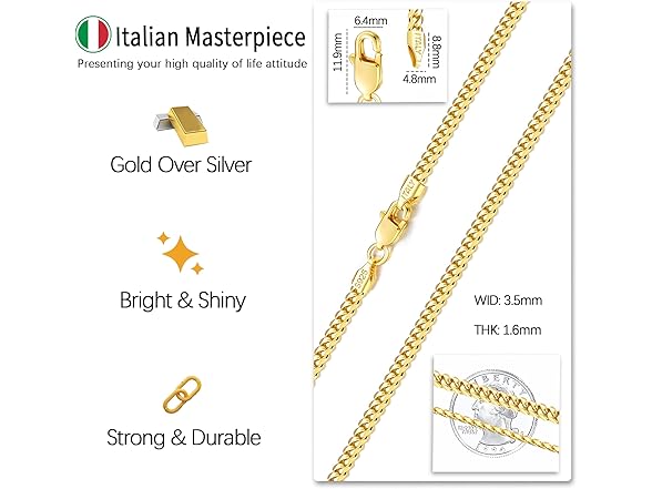 Eterjew 3.5mm Chain Necklace 18", 20"