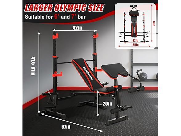 MAIDOMA 6 in 1 Weight Bench Set