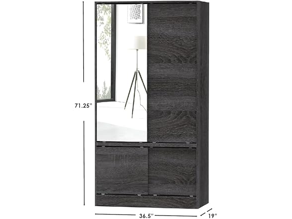 Home Basics Charred Oak Wardrobe Organizer Cabinet