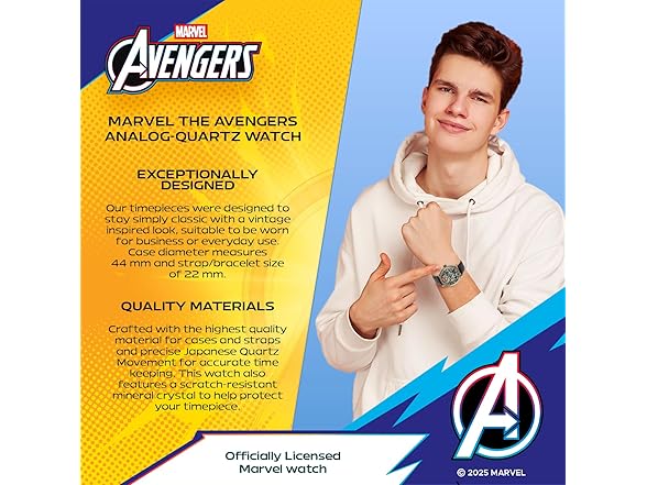 Marvel Adult Vintage Analog Quartz Watch