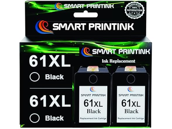 Smart Printink 61XL HP Ink, 2-Pack Black