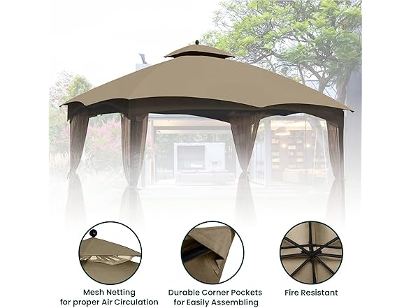 Outdoor Gazebo Replacement Canopy Top