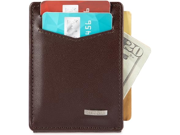 Haggar Men (OS) Rfid Leather Magnetic Wallet Brown