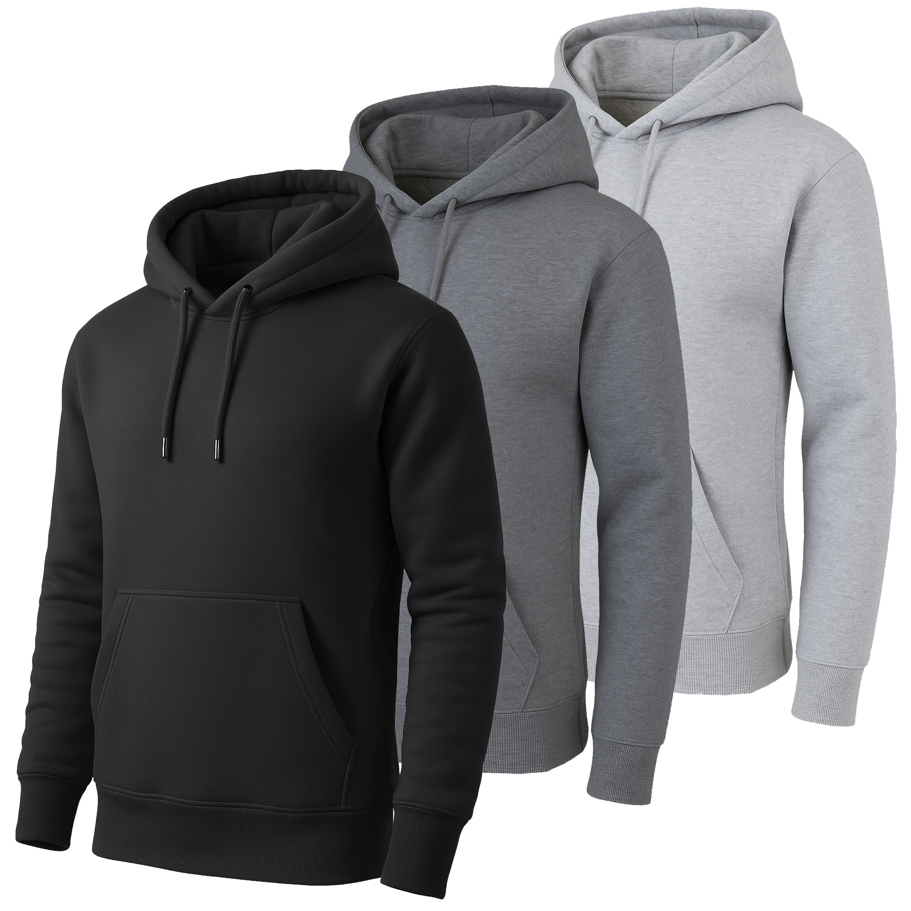 3Pk Mens Fleece-Lined Pullover Hoodie - Gallery 10