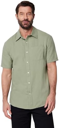 Amazon Essentials Men Short Sleeve Linen Shirt - Gallery 15