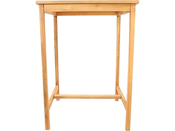 Sunnydaze 2-Person Solid Teak Wood Square Table