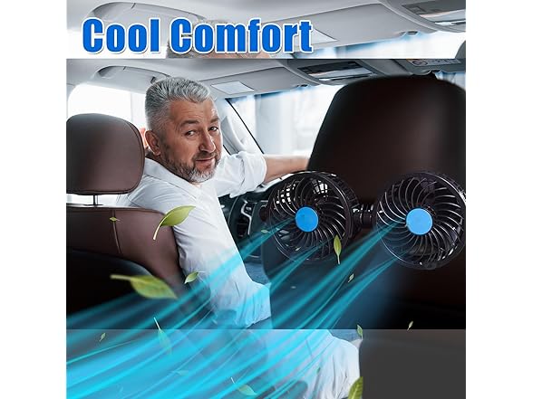 Zone Tech EL0024 12V Car Cooling Air Fan Black Black