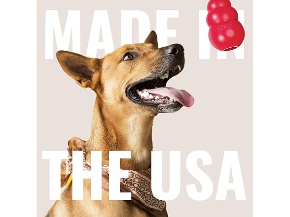 KONG Classic Stuffable Dog Toy, Natural Rubb