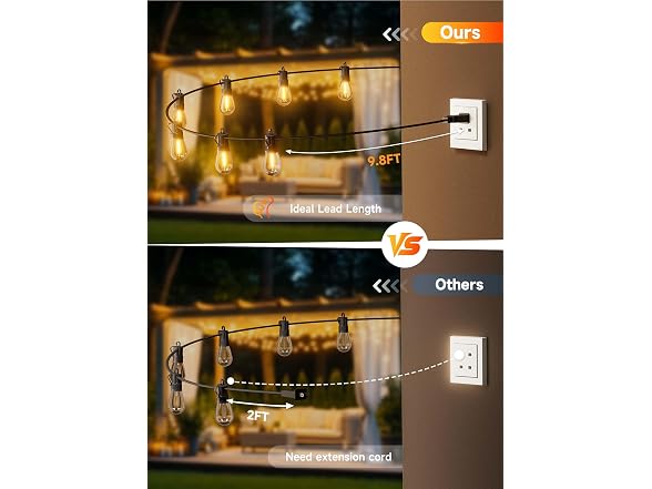 Minetom 164 FT S14 Outdoor String Lights