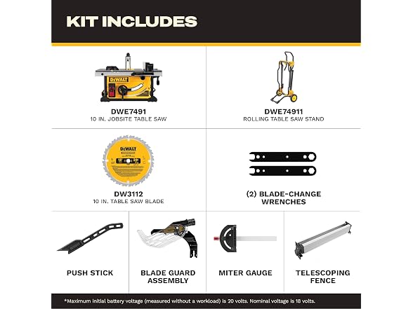 DEWALT DWE7491RS Table Saw 10in w/Stand