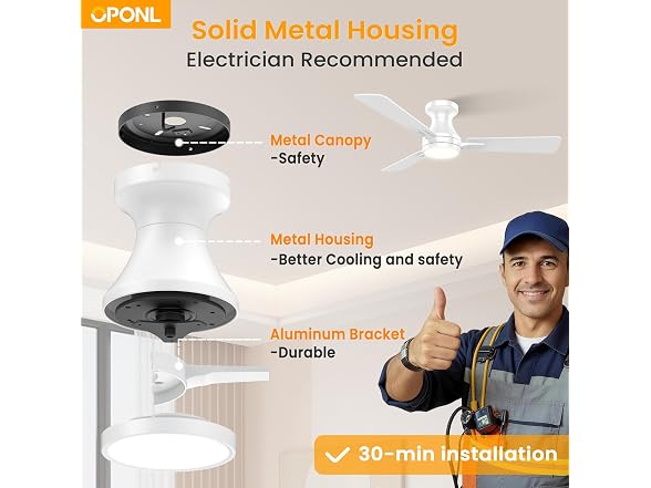 OPONL 42in Low Profile Ceiling Fan