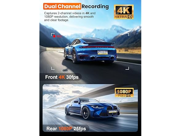 Affver 4K Dash Cam | 3.59" Screen | 64GB DS