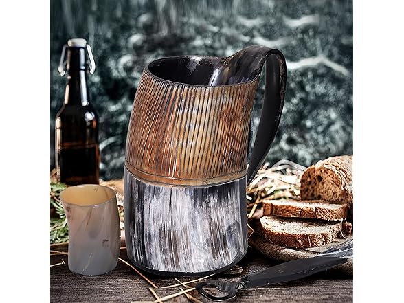 HLC Horn Mug Beer Mug for Men