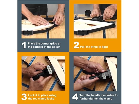 POWERTEC Strap Clamps for Woodworking
