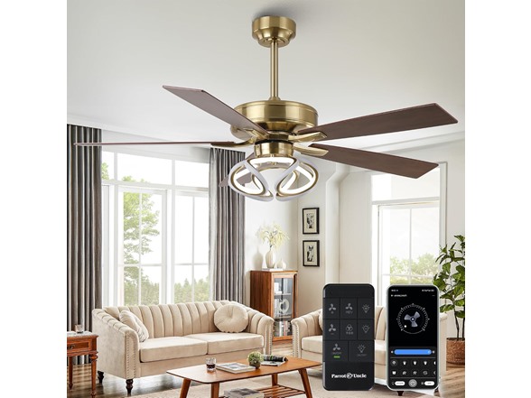 Parrot Uncle F6367-PU 52" Modern Ceiling Fan