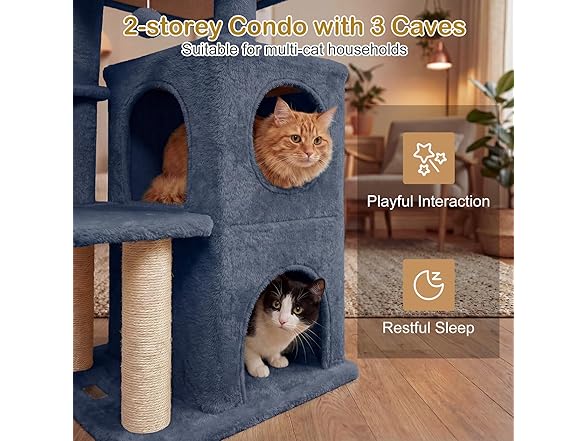 DORTALA Cat Tree for Indoor Cats, 33.5"