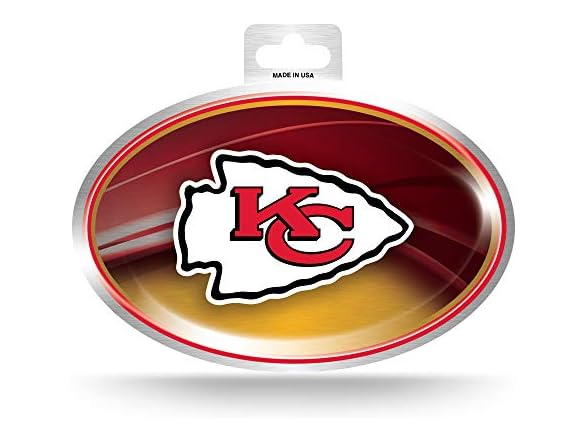 Kansas City Chiefs Metallic Oval Sticker