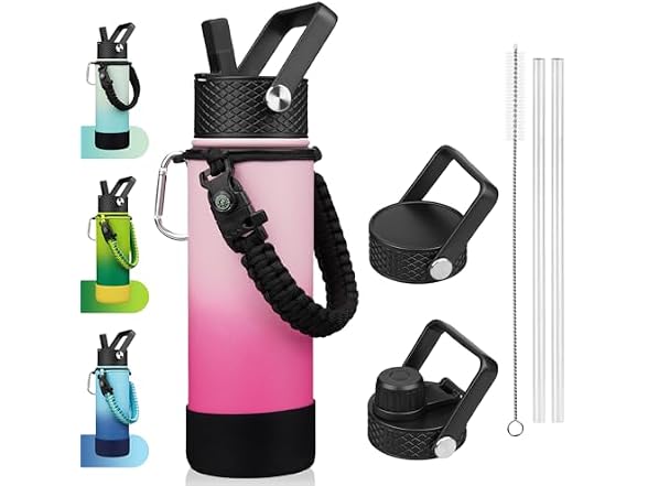 BJPKPK 22oz Insulated Water Bottle Cherry
