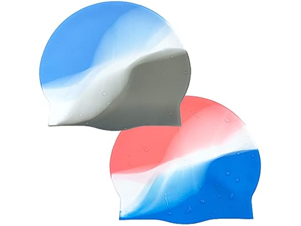 2Pack Durable Silicone Swim Cap