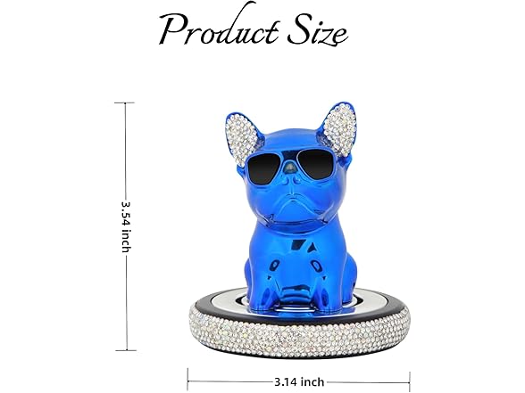 RUJOLISIV Car Air Freshener, Bulldog Bobblehead