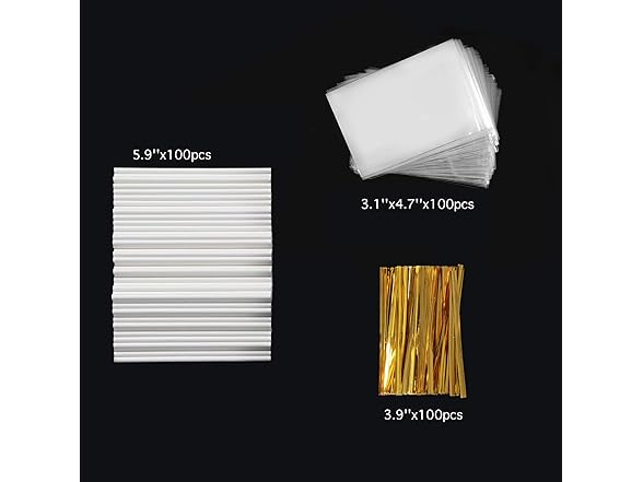 Dycica Cake Pop Sticks & Cellophane Bags
