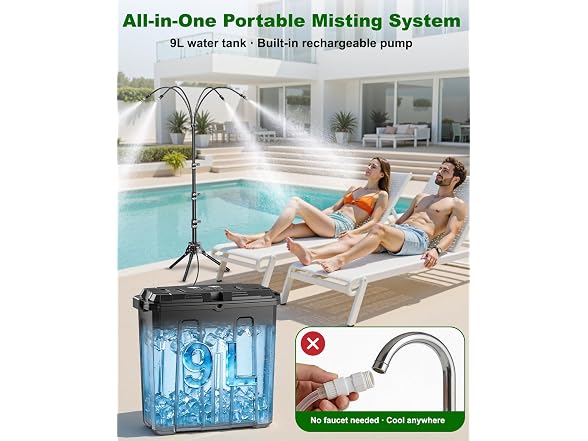 Ausic Portable Misting System with Stand