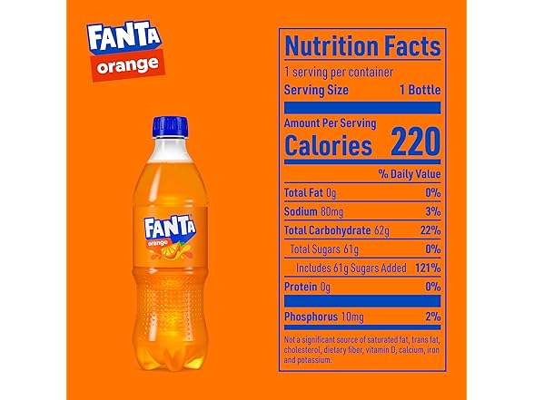 6PK Fanta Orange Soda Soft Drink, 16.9 fl oz