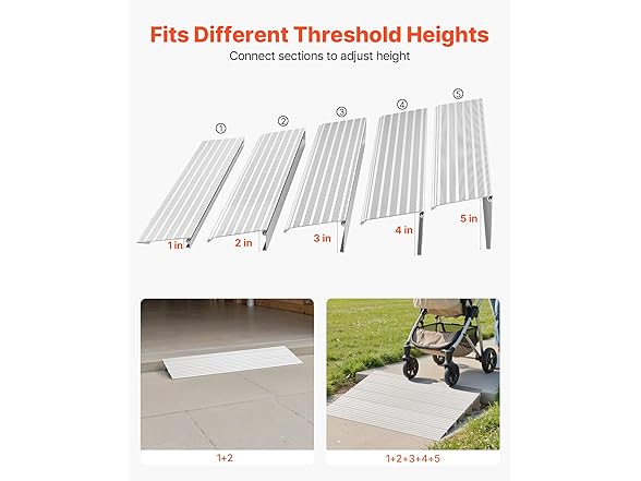 VEVOR Door Threshold Ramp, 5" Rise