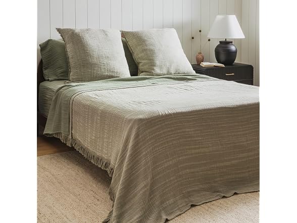 Crane Home Zen Sage Fringe Euro Sham Set