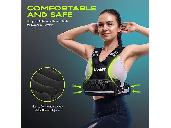 Liveet Adjustable Weighted Vest 20-32lb
