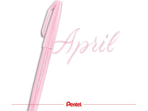 Pentel Brush Sign Pen SES15C-12 Fibre-Tip Pen 1 Pale Pink
