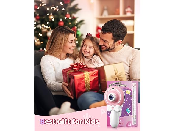 TEKFUN Kids Digital Camera Toy 32GB SD Pink
